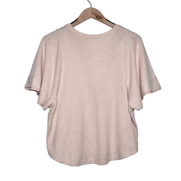 Madewell | Women | Ingrid Dolman Blush Pink Flutter Short Sleeve Top | Small - Picture 3 of 11